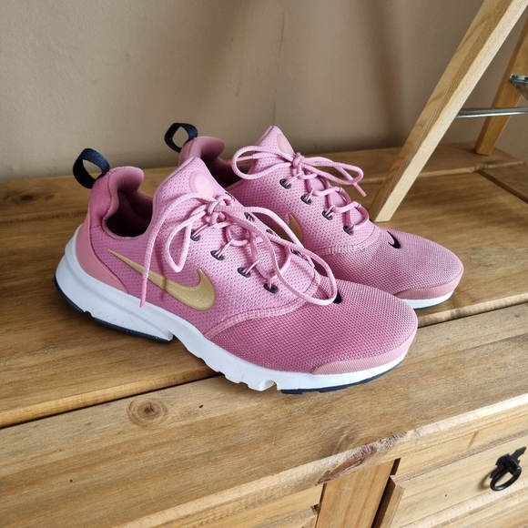 Nike presto fly pink/gold/black textile trainers uk 6 - Picture 3 of 10